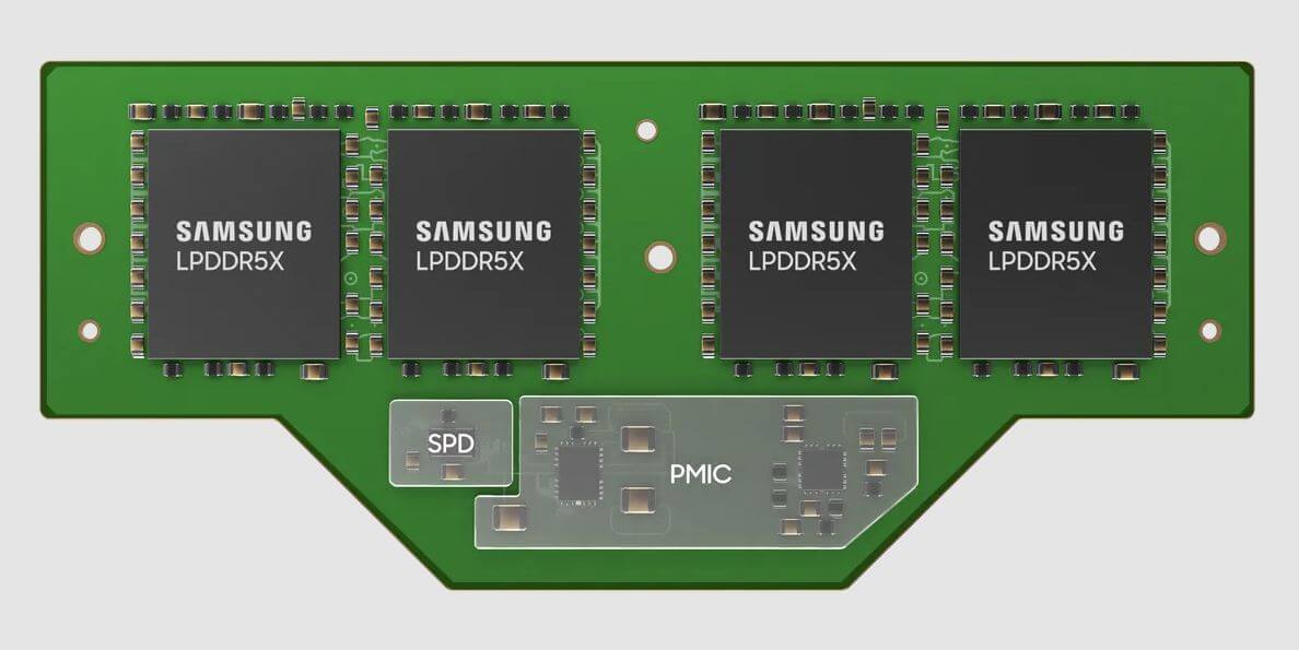 Samsung از حافظه LPCAMM تا 128 گیگابایت DDR5 برای لپ‌تاپ با 60 درصد فضای کمتر رونمایی کرد