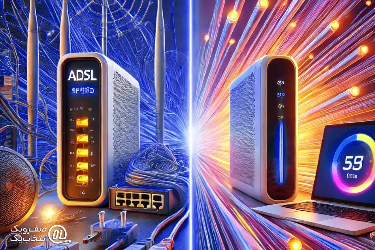مقایسه سرعت اینترنت ADSL با فیبر نوری 